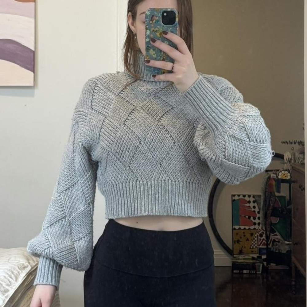 Gray Turtleneck Sweater
